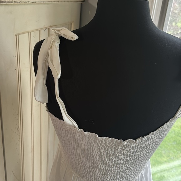 Lulu’s Looking Up White Smocked Tie Strap  Sundress - Picture 5 of 16